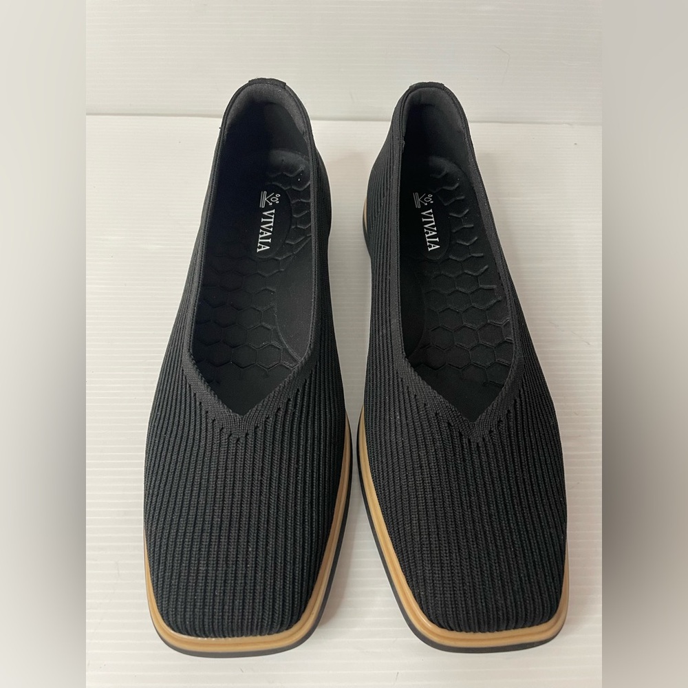 VIVA Black Women's Loafers with Tan Sole